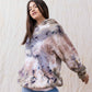 Size S &  2X - Beige grunge unisex tie dye hoodie super soft cotton fleece hooded sweater